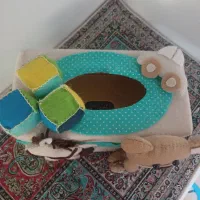 سطل زباله و دستمال کاغذی نمدی