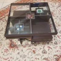 میز جلو مبلی و دو میز عسلی چوبی