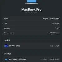 MacBook Pro M2 512GB SSD Battery 94 Cycle 154|رایانه همراه|تهران, چهارصد دستگاه|دیوار