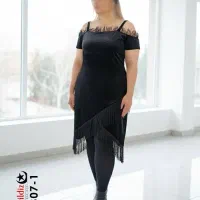 پیراهن مجلسی ریشه ای بیگ سایز آییلدیز Ayluxکد 7307