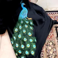 مانتو عبایی مجلسی طرح طاووس