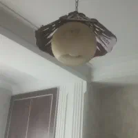 لوستر برنجی ۸شاخه همراه حباب نو|لوستر و چراغ آویز|رشت, پیرسرا|دیوار