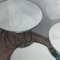 میز سه تیکه. آینه آیی  پایه ها نقره ایی|مبلمان خانگی و میز عسلی|تهران, شهرک شریعتی|دیوار