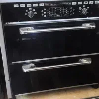 گاز طرح فر رنگ مشکی طوسی صفحه شیشه ای