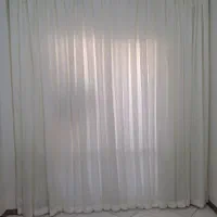پرده حریر شیری کاملا نو