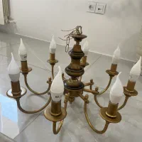 لوستر هشت شاخه برنجی|لوستر و چراغ آویز|تهران, اختیاریه|دیوار
