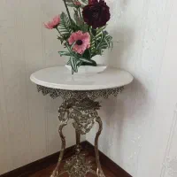 میز  برنز با سنگ مرمر