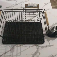 آبچکان مشکی فلزی همراه با ظرف مایع دوقلو