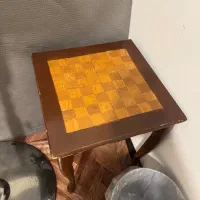 میز چوبی عسلی طرح شطرنجی