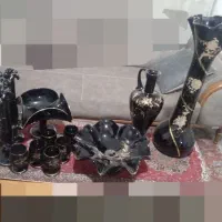 ست ظروف شیشه ای مشکی-