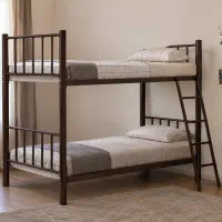 تخت خواب دو طبقه فلزی + ۲ عدد تشک