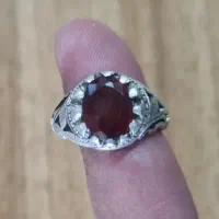 انگشتر گارنت رکاب قدیمی