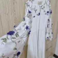 مانتو سفید مجلسی مزونی پرکار سایز ۳۶ و ۳۸