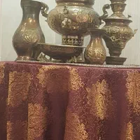 سماور زغالی  بهمراه سیسمونی ست و میز گرد ترمه|کلکسیون اشیاء عتیقه|شهریار, |دیوار