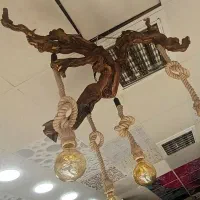 لوستر چوبی با سبک روستیک|لوستر و چراغ آویز|اندیشه, اندیشه فاز ۱|دیوار