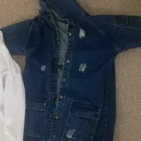 ۲ عدد کت جین دخترانه سایز ۴۶ و یک پیراهن سفید|لباس|دهدشت, |دیوار