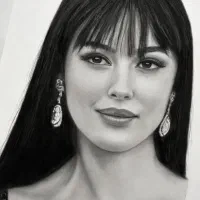 طراحی چهره سیاه قلم
