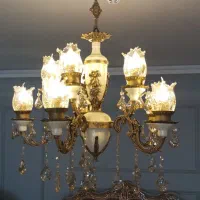 لوستر پنج شاخه (ده شعله)|لوستر و چراغ آویز|مشهد, الهیه|دیوار