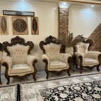 مبلمان سبک استیل هفت نفره تمام چوب راش پارچه ترک|مبلمان خانگی و میز عسلی|تهران, بهمن یار|دیوار