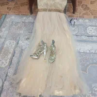 سلام .لباس وکفش مجلسی سایز۳۷ دخترانه
