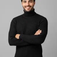 پلیور بافت یقه اسکی مدل Ersan رنگ مشکی|لباس|اردبیل, |دیوار