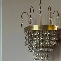 لوستر کریستالی هفت رنگ چک|لوستر و چراغ آویز|زنجان, |دیوار