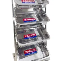 استند استیل چهار طبقه چرخ دار