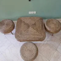 میز و پاف حصیری