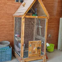 قفس چوبی  پرنده طرح‌کلبه