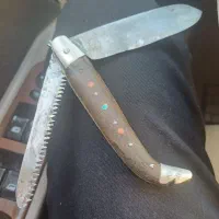 چاقو دسته شاخ .آستری دار .کهنه