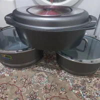 دو عدد قابلمه یک عدد تابه گرانیتی نو نو