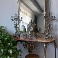 اینه شمعدان برنز