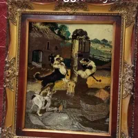 تابلو فرش نیمه ابریشم دست بافت