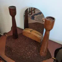 آینه شمعدان چوبی