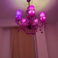لوستر رنگی بنفش ۵ شاخه|لوستر و چراغ آویز|تهران, مجیدآباد|دیوار