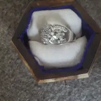 انگشتر جواهر نما نقره ۹۲۵با ابکاری طلا|جواهرات|تهران, صادقیه|دیوار