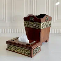 سطل و دستمال چوبی