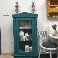 مینی بوفه چوبی پتینه کهنه کاری شده فیروزه‌ای|بوفه، ویترین، کنسول|تهران, ایرانشهر|دیوار