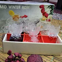 یک دست استکان چایخوری رز (ساخت کره)