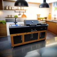 باربیکیو کباب پز ۲۰۰ سانتی فلزی سینک پلوپز سرخکن