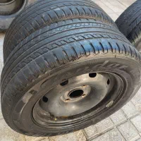 ۷ حلقه رینگ و لاستیک ۱۴ / ۲۰۵ ۴ عدد قالپاق اسپرت|قطعات یدکی و لوازم جانبی|تایباد, |دیوار