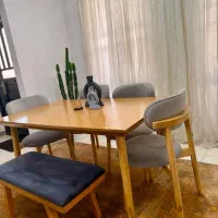 ناهارخوری گرد چوب راش رنگ انتخابی زرین7|میز و صندلی غذاخوری|یاسوج, |دیوار