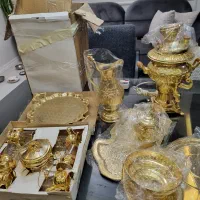 ست سماور وسرویس پاسماوری وسرویس چایخوری روکش طلا