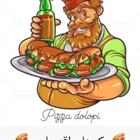کارگر ساده و ساندویچ زن ماهر در فست فود معتبر