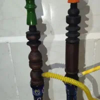 2 عدد قلیون چوب سرخ با یک تنه و شیشه|صنایع دستی و سایر لوازم تزئینی|گنبد کاووس, |دیوار