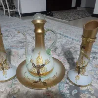 گلاب پاش و گلدان شیشه ای