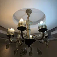 2 عدد لوستر کریستالی 6 شعله