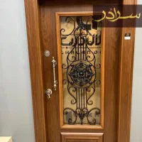 درب ضد سرقت بلوط نرده استیل، شیشه ای،سکوریت کدZ010