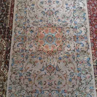 قالیچه دست بافت ابریشمی نقش شکوفه|فرش|دهج, |دیوار