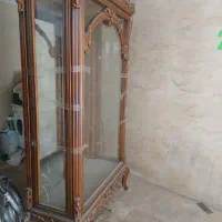 بوفه تمام چوب رنگ گردویی سه طبقه شیشه ای|بوفه، ویترین، کنسول|تهران, دارآباد|دیوار
